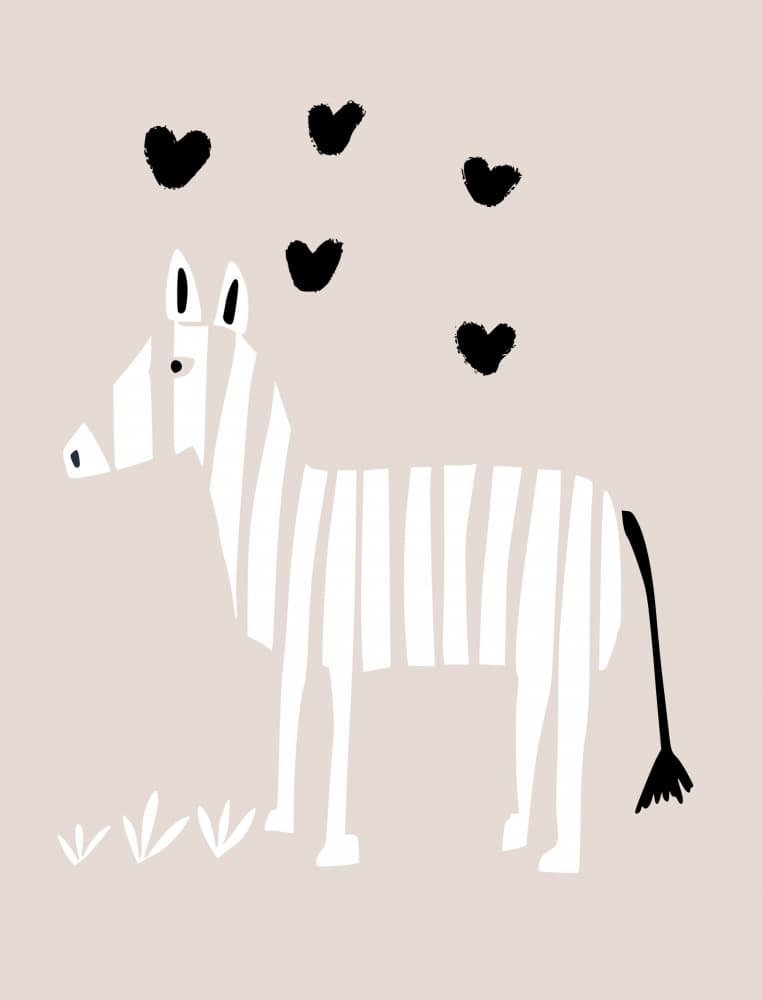 Sweet Zebra Love by Annick — canvas wall art