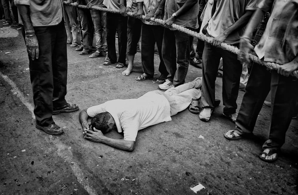 Man's Humble Devotion by Avishek Das — canvas wall art