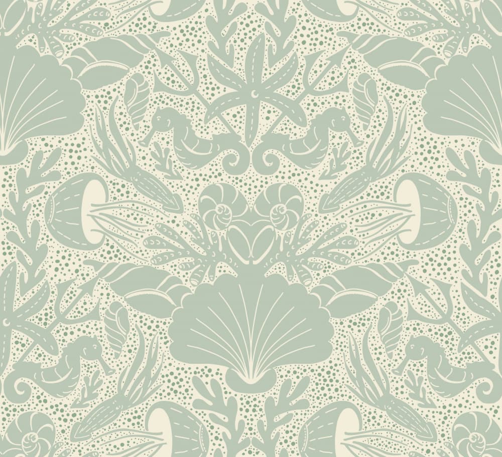 Vintage Ocean Life Pattern by Annick — canvas wall art