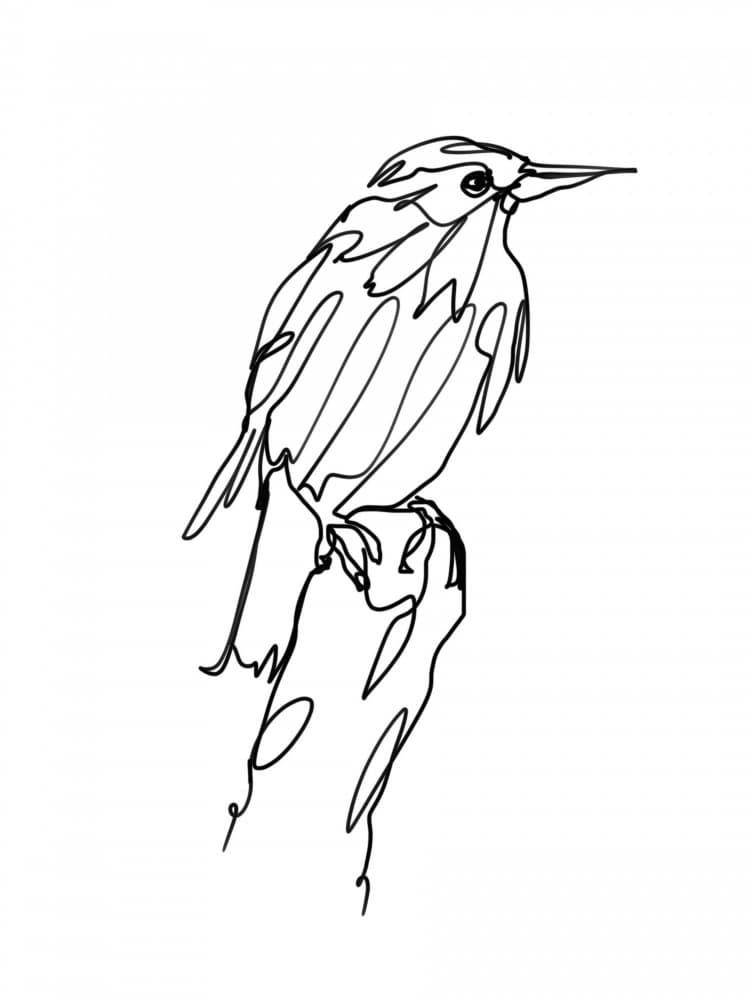 Abstract Bird Line Art by Hanna Lee Tidd — canvas wall art