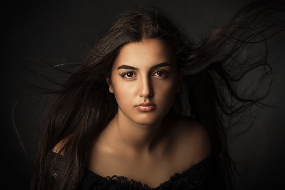 Woman With Flowing Hair by Mehdi Mokhtari — canvas wall art