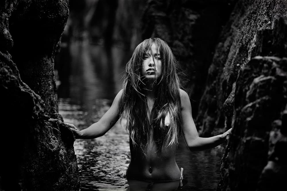 Wild Woman In Water by Joan Gil Raga — canvas wall art