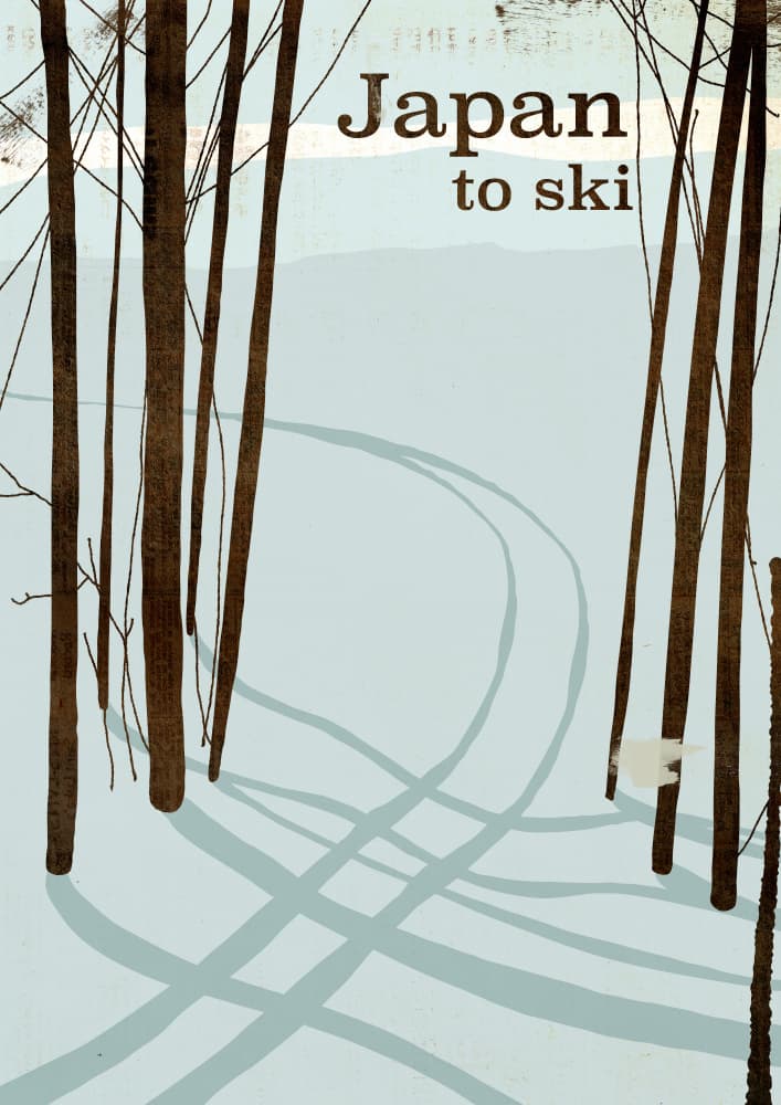 Japan Winter Ski Tracks by Nicholas — canvas wall art