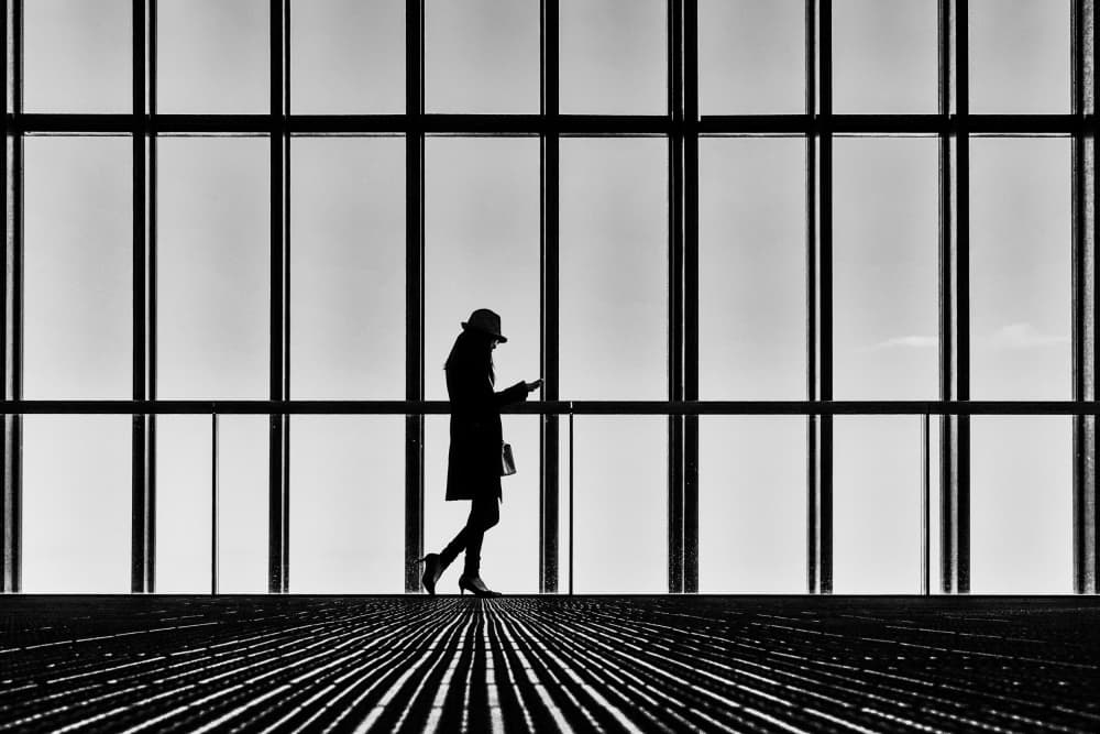Urban Window Silhouette by Haruyo Sakamoto — canvas wall art