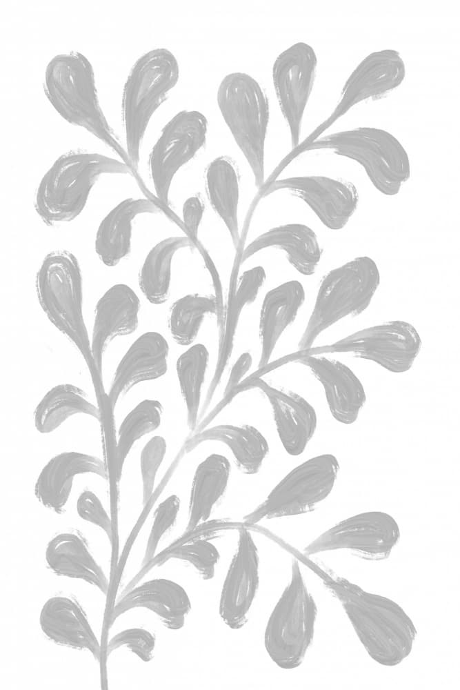 Gentle Grey Leaves by Martina — canvas wall art