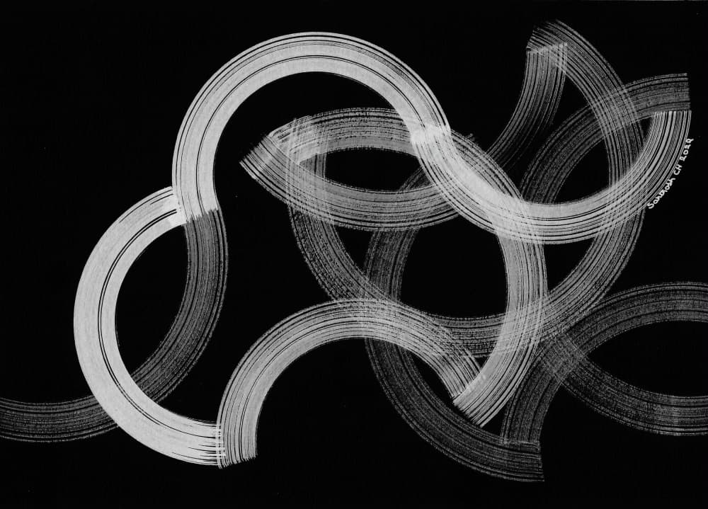 Abstract Rhythmic Curves by Santhosh ch — canvas wall art