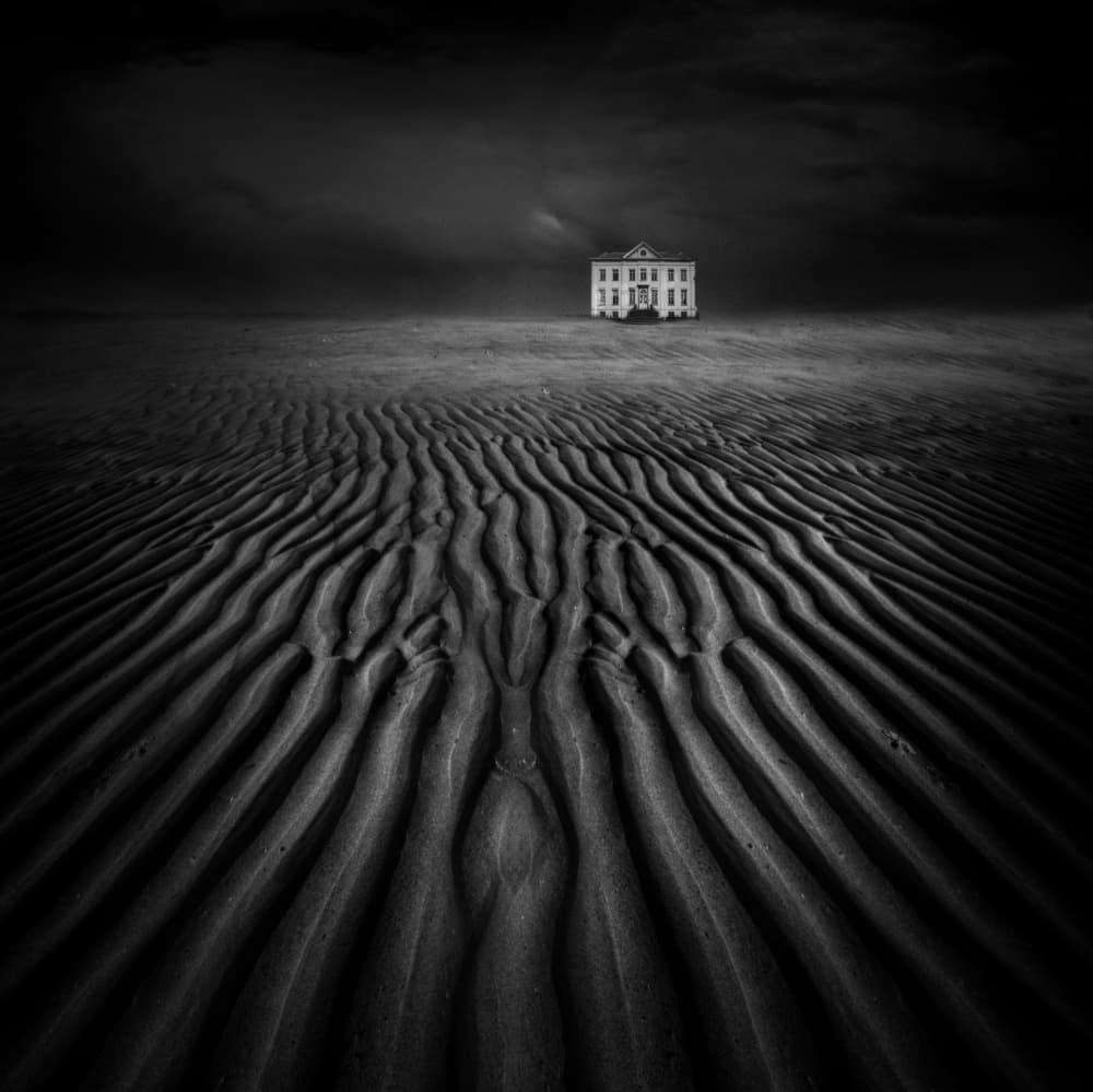 Solitary Beach House by Maurits De Groen — canvas wall art