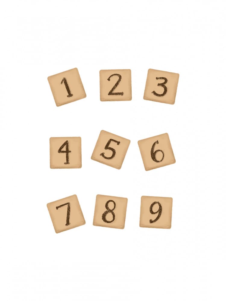 Counting Number Tiles by Aminah Eleonora — canvas wall art
