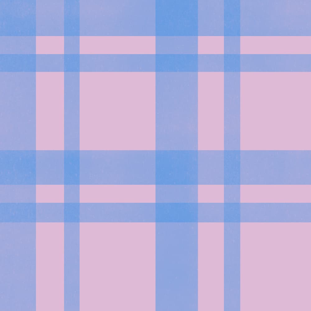 Pastel Pink Blue Plaid by Charlotte Trudgett — canvas wall art