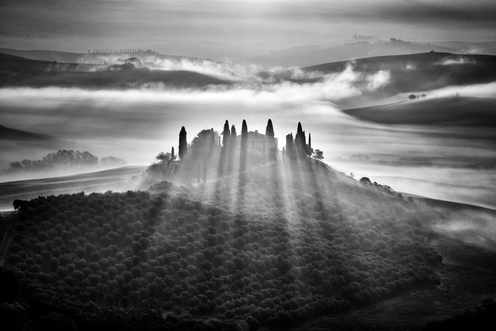 Misty Tuscan Morning by Martin Froyda — canvas wall art