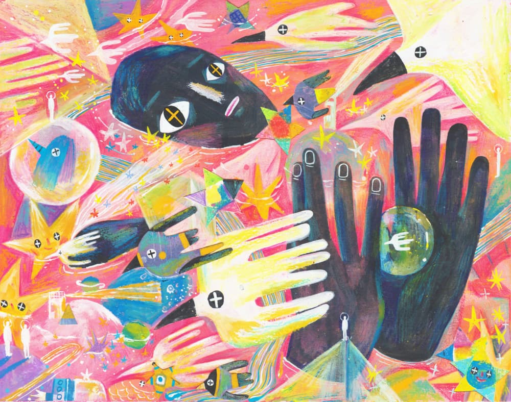 Surreal Cosmic Hands by Changyu Zou — canvas wall art