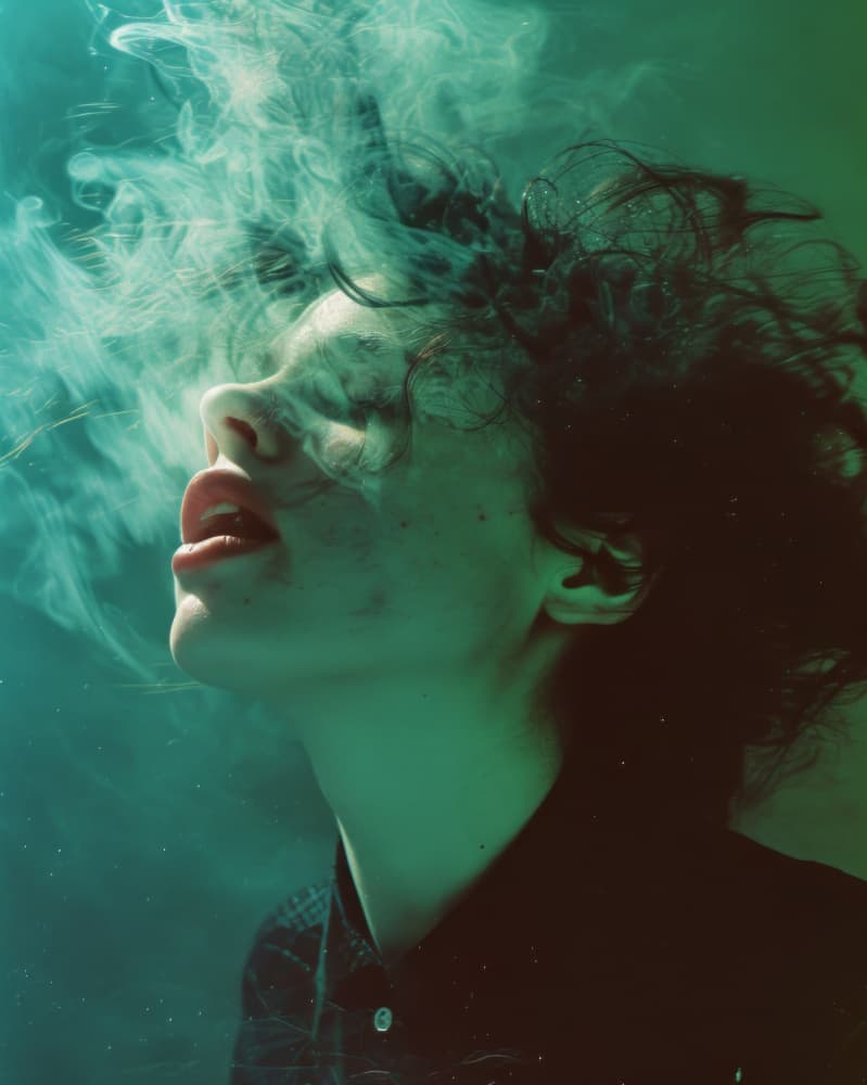 Dreamy Smoke Portrait by Bilge Paksoylu — canvas wall art