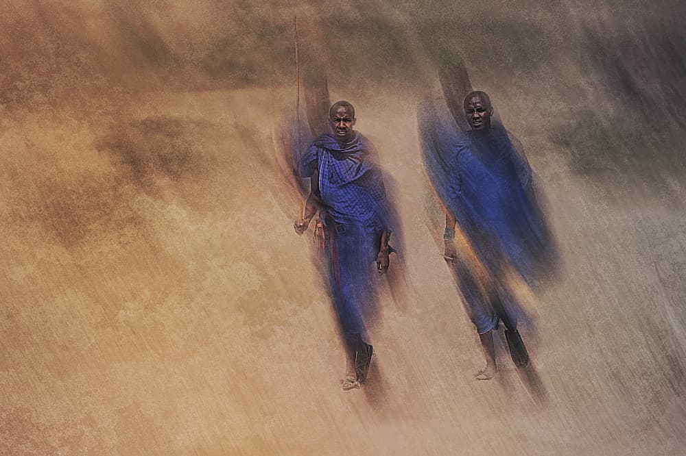Maasai Men Walking by Jan van der Linden — canvas wall art