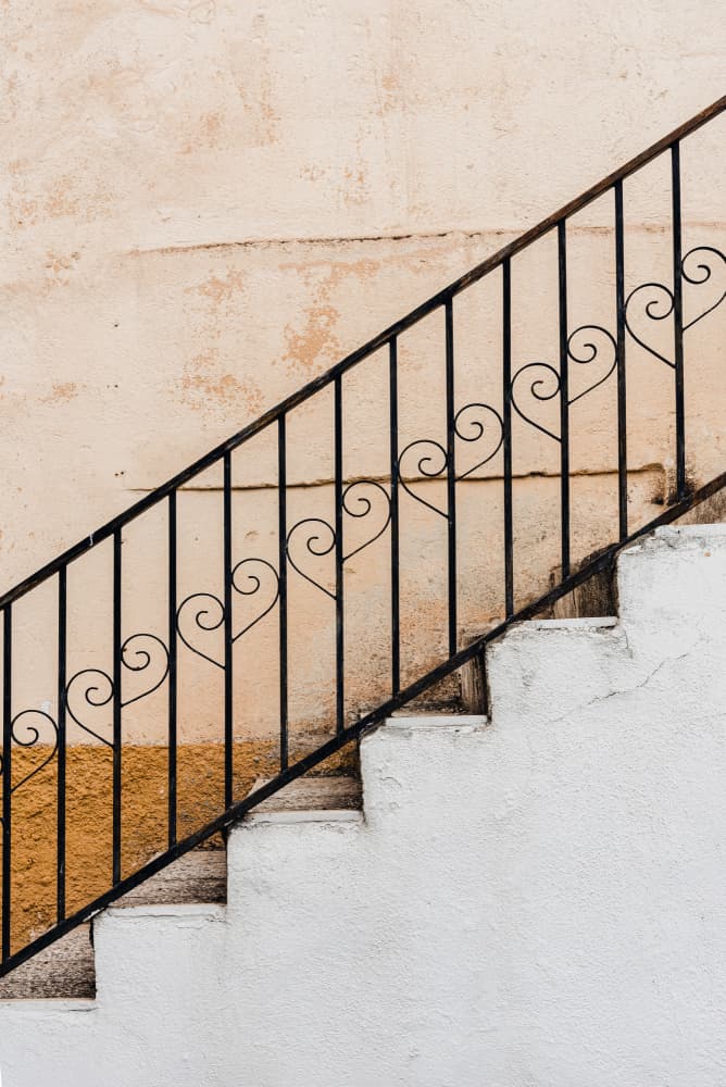 Heart Railing Stairs by Photolovers — canvas wall art