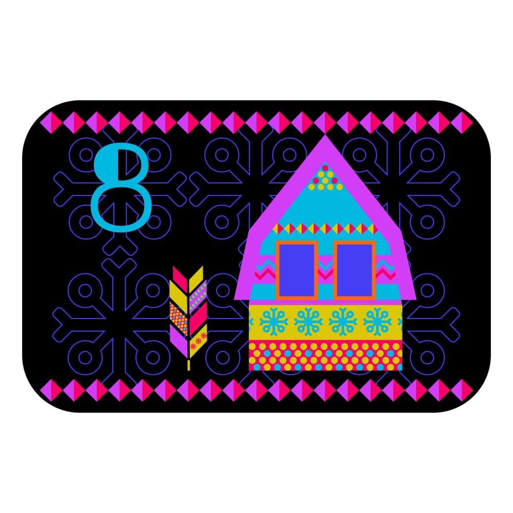 Vibrant House Number Eight by Marika Barsrsind β canvas wall art