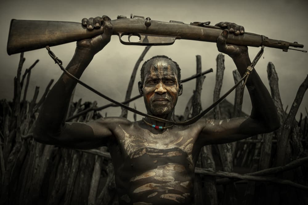 Stoic Warrior with Rifle by Svetlin Yosifov — canvas wall art