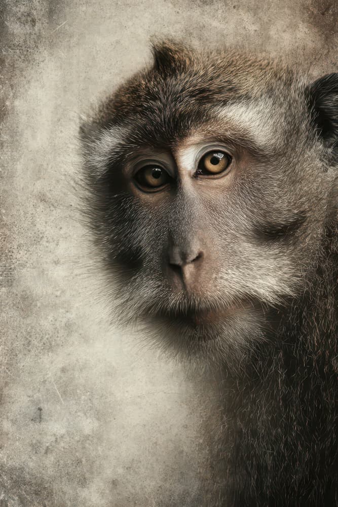 Expressive Monkey Portrait by Rafal Kulik — canvas wall art