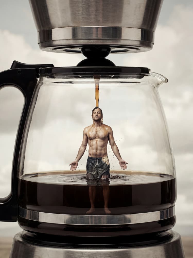 Coffee Man Awakening by Andreas Magnusson — canvas wall art