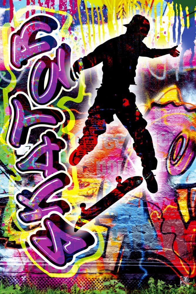 Urban Skater Graffiti by Osvaldo Russo — canvas wall art
