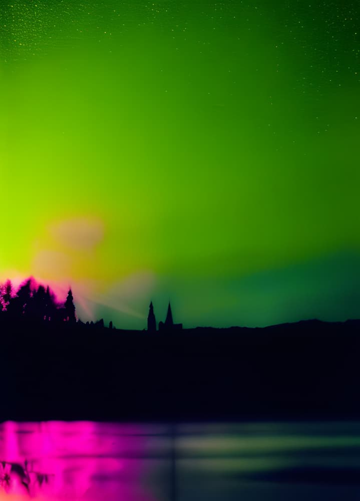 Green Sky City Reflections by Cicero Spin — canvas wall art