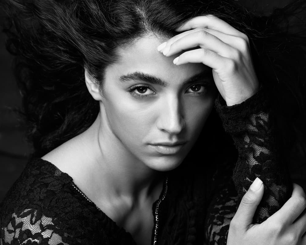 Intense Black White Portrait by Mehdi Mokhtari — canvas wall art