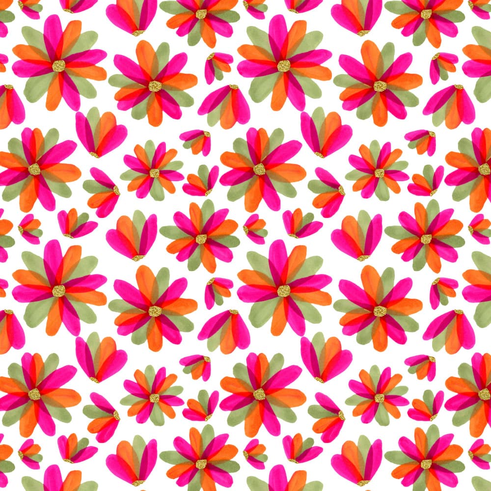Colorful Flower Pattern by Michele Channell — canvas wall art