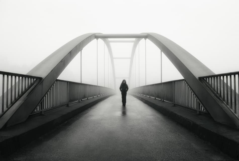 Misty Bridge Passage by Christoph Hessel — canvas wall art