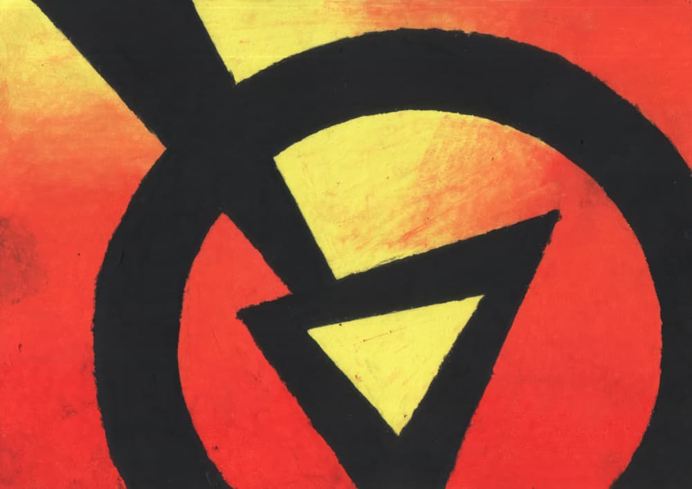 Vibrant Circle Triangle by Kulik — canvas wall art