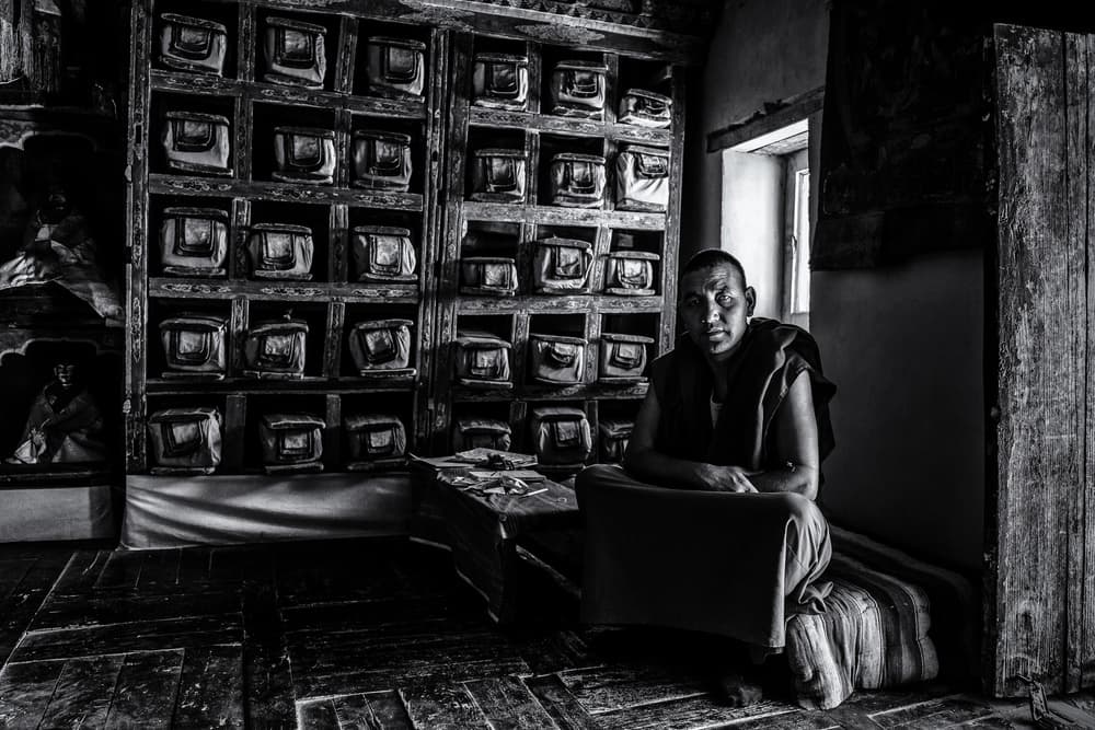 Monk in Ancient Library by Marco Tagliarino — canvas wall art