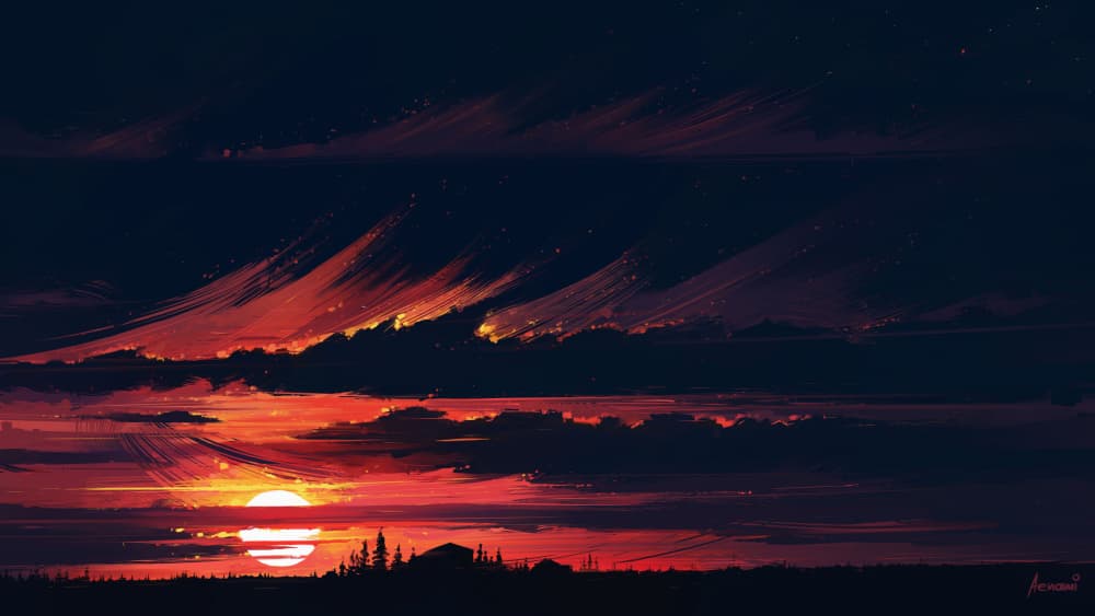 Dramatic Sunset Horizon by Alena Aenami — canvas wall art