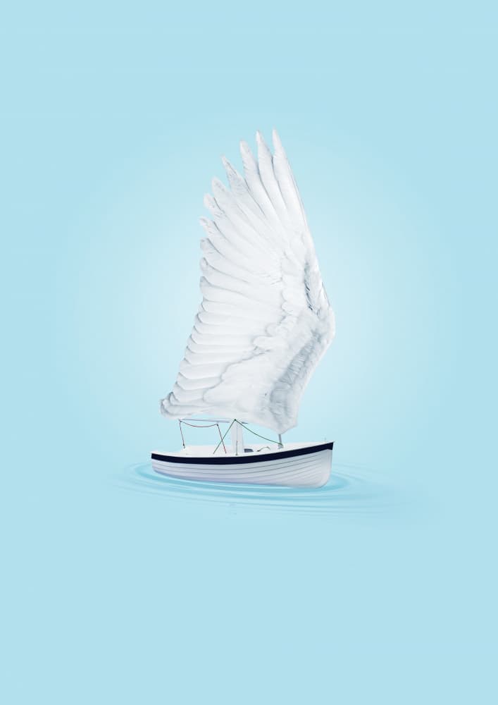 Surreal Winged Journey by Artem Pozdniakov — canvas wall art