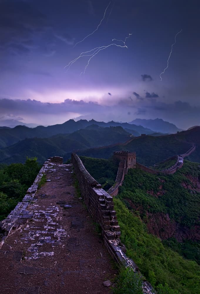 Great Wall Lightning Storm by Yan Zhang — canvas wall art