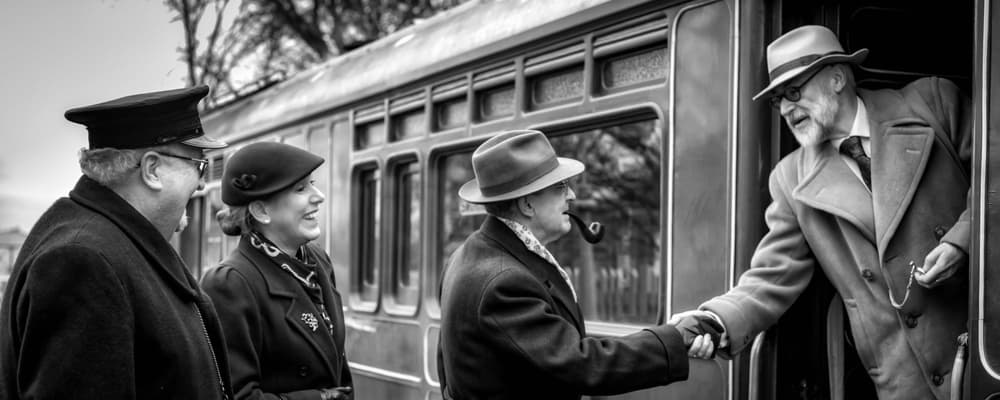 Vintage Train Farewell by Richard Bland — canvas wall art