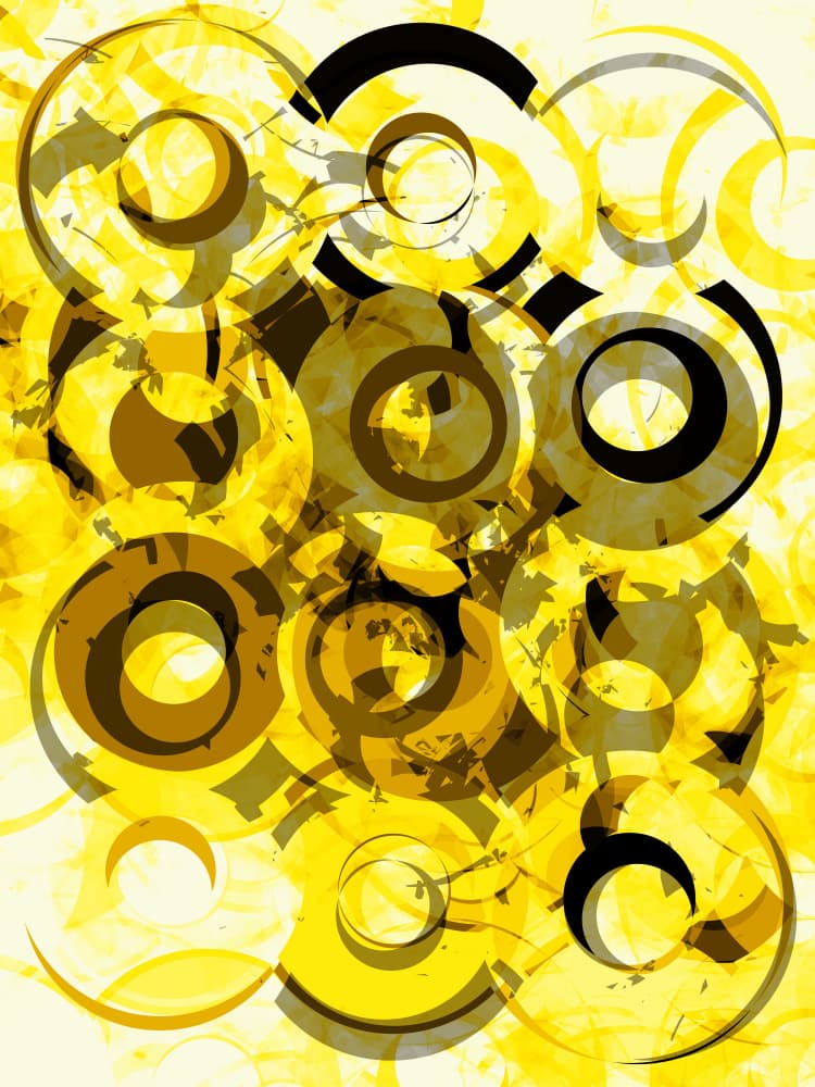Golden Burst Circles by Petr Strnad — canvas wall art