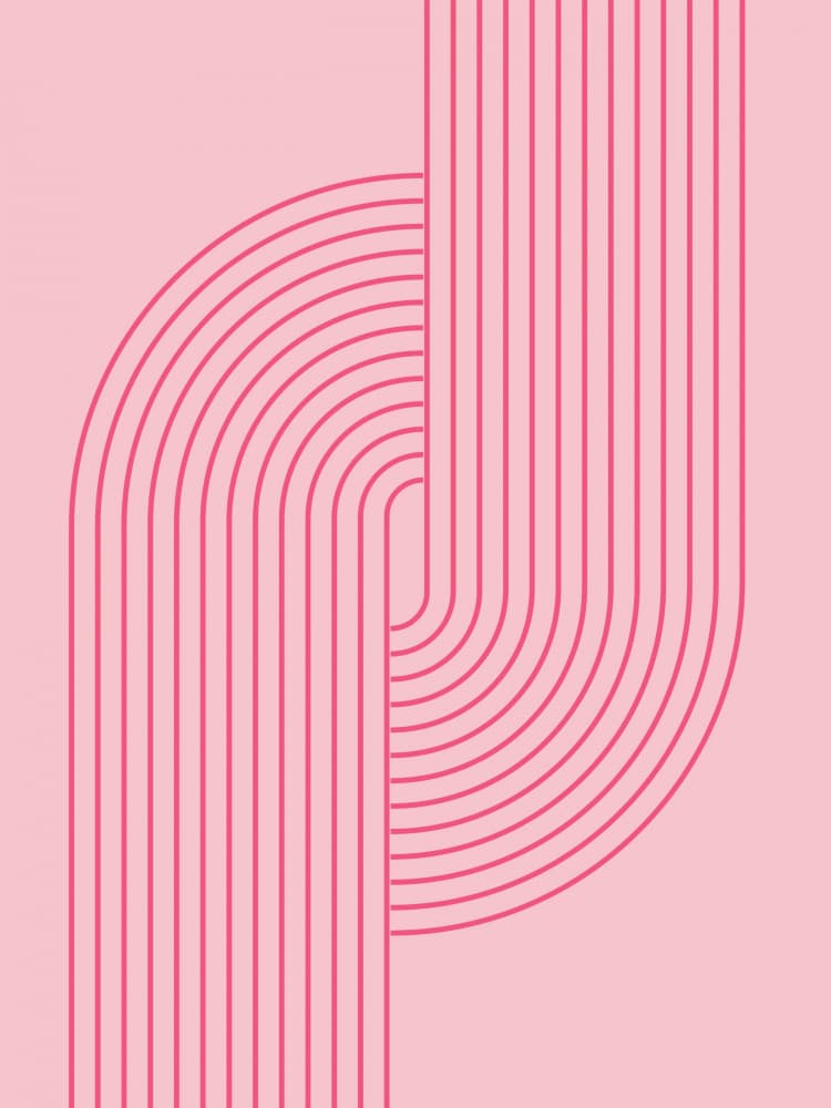 Pink Abstract Curves by Jolly and Dash — canvas wall art
