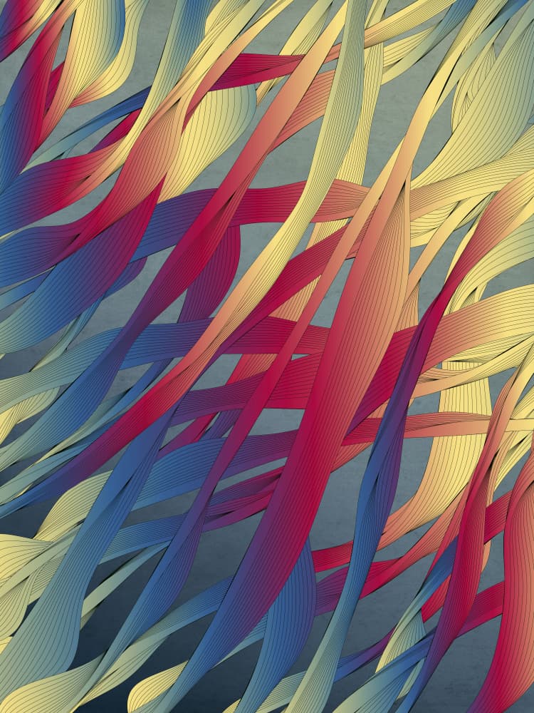 Colorful Flowing Ribbons by Angelo Cerantola — canvas wall art