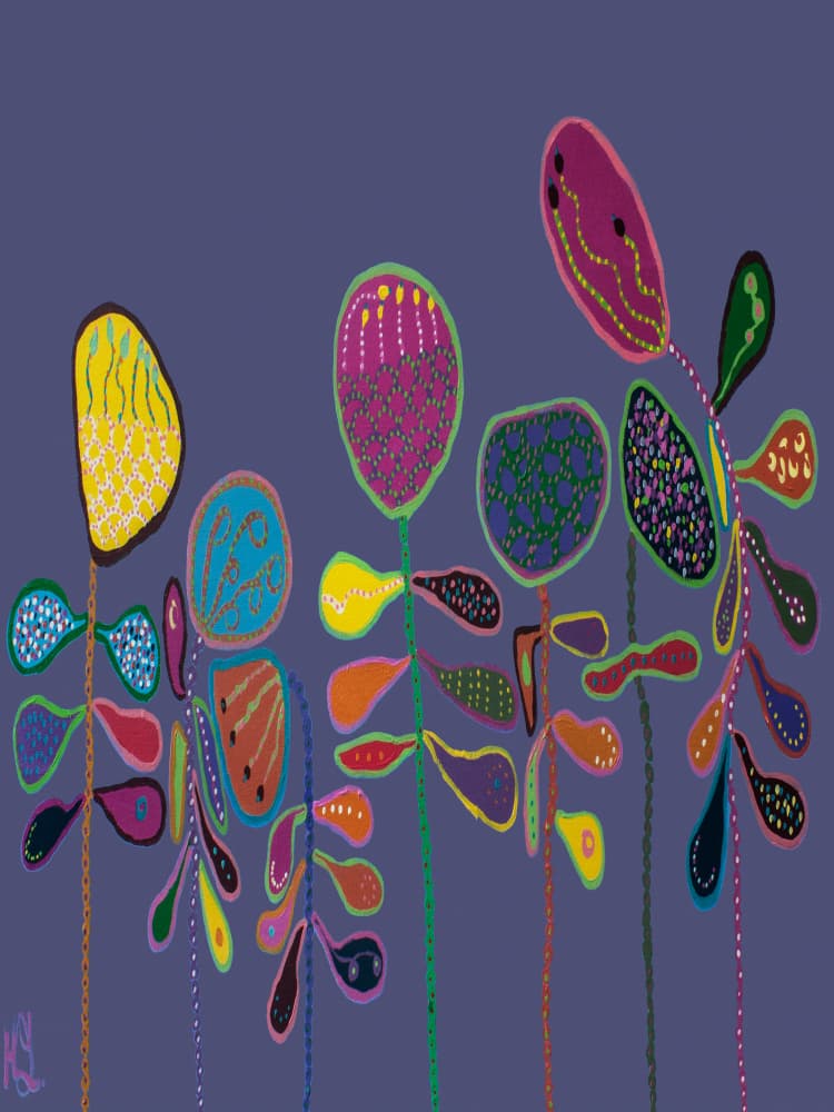 Colorful Abstract Plants by Helen Joynson — canvas wall art