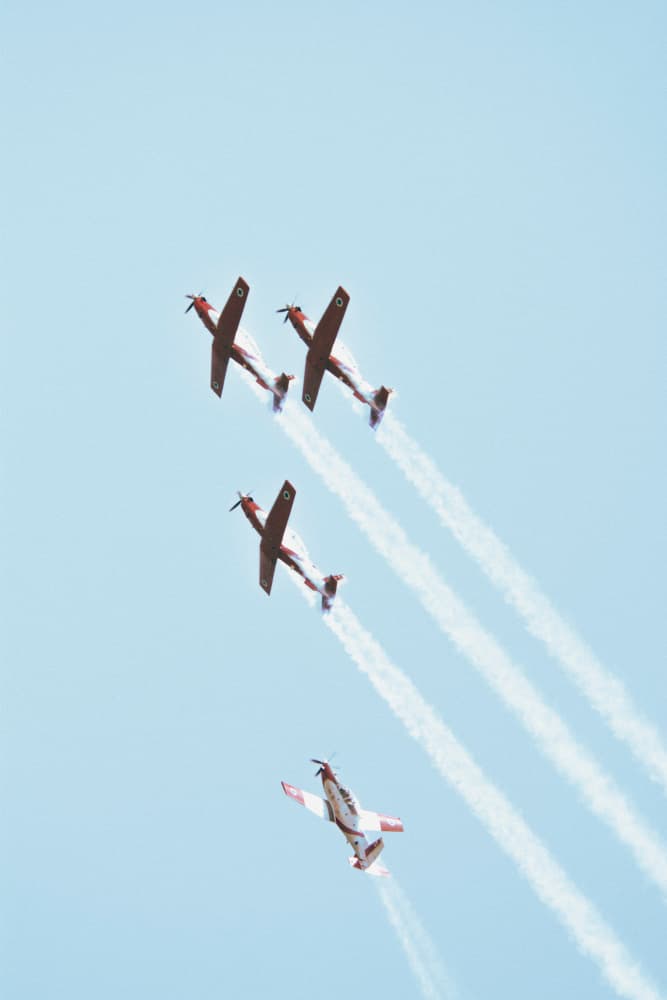 Stunt Planes Sky Show by Tal Paz-Fridman — canvas wall art