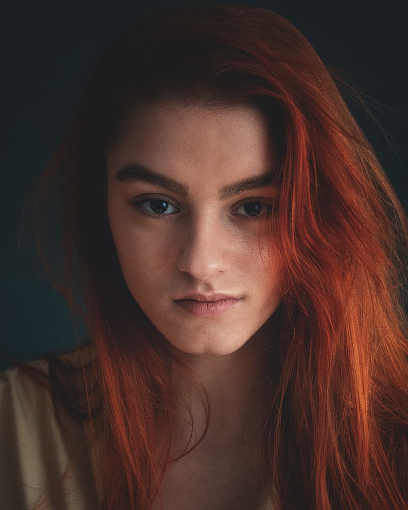 Captivating Redhead Gaze by Nicolae Stefanel Rusu — canvas wall art