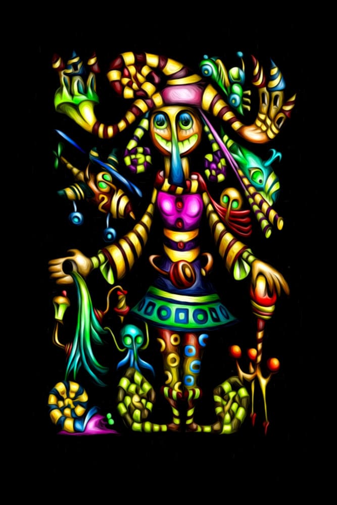 Colorful Whimsical Jester by Rafal Kulik — canvas wall art