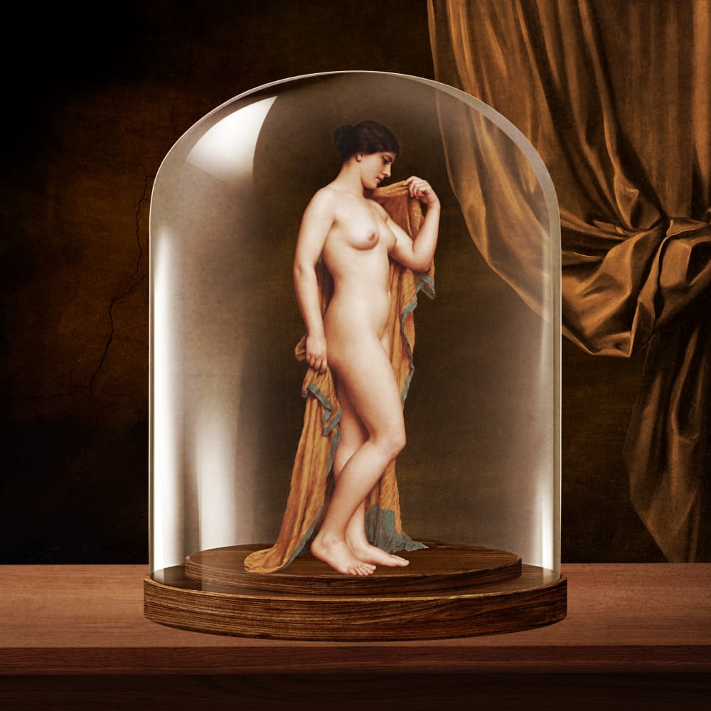 Classical Nude Under Dome by Marja van den Hurk — canvas wall art