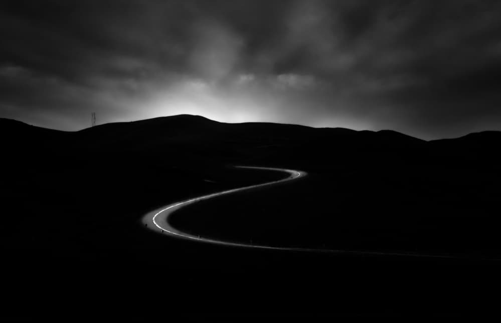 Winding Night Road by Larry Deng APA — canvas wall art