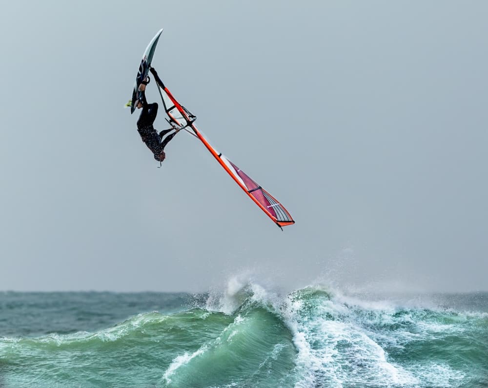 Windsurfer Soaring Wave by Massimo Mei — canvas wall art