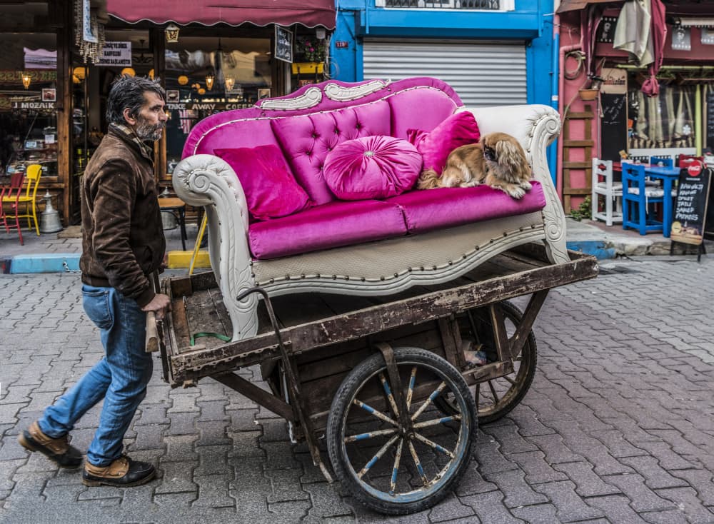 Pink Sofa Ride by Ömer Ates Kızıltug — canvas wall art