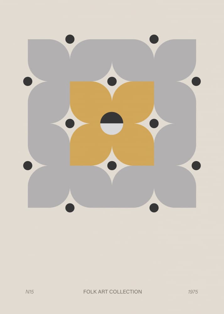 Geometric Folk Bloom by Paperago — canvas wall art