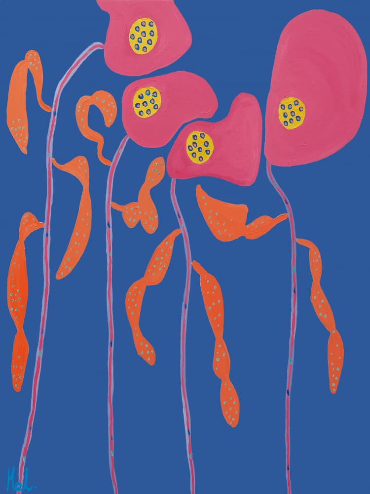 Vibrant Abstract Flowers by Helen Joynson — canvas wall art