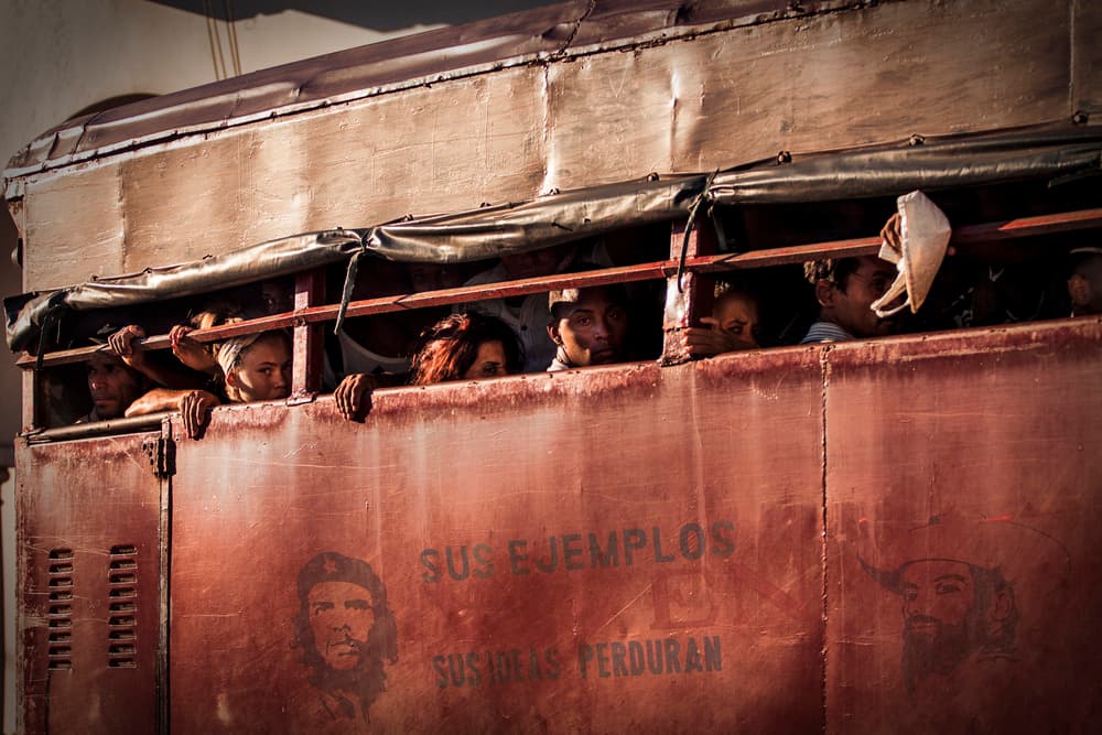 Cuban Truck Passengers by Svetlin Yosifov — canvas wall art