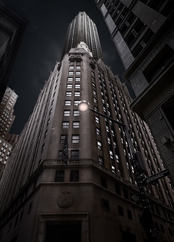 Nightfall Over Exchange Street by Helena GARCIA HUERTAS — canvas wall art