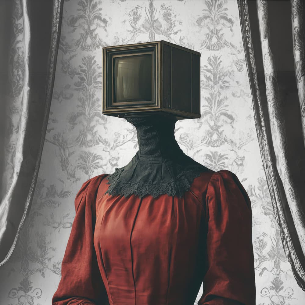 Surreal Television Portrait by Sue Skellern — canvas wall art