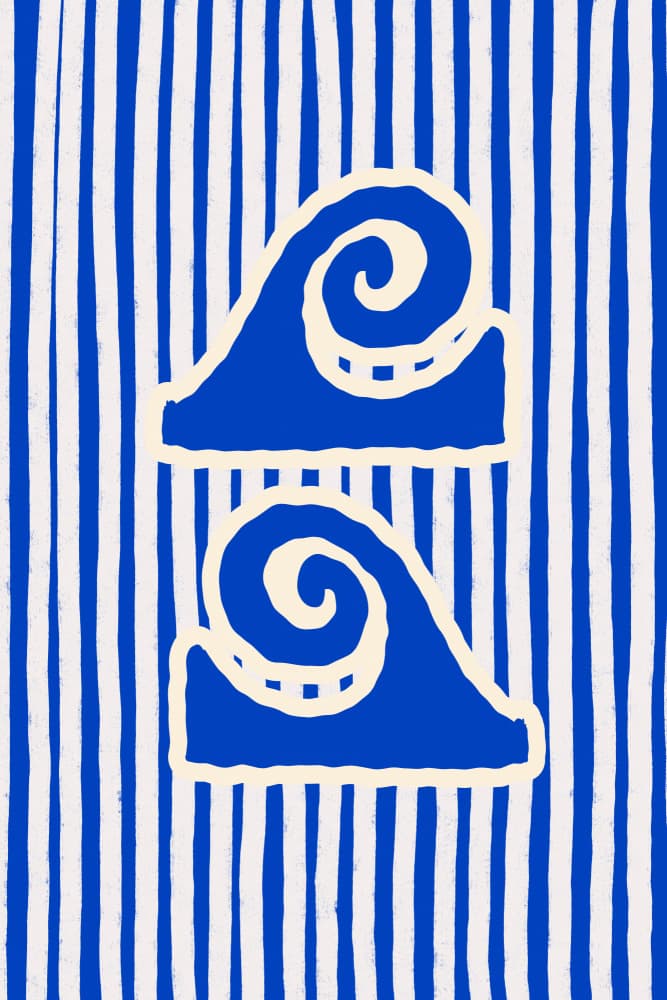 Blue Ocean Waves by Treechild — canvas wall art
